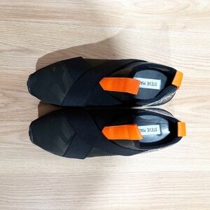 Steve Madden Black and Orange Slip-On Shoes
